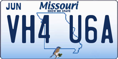 MO license plate VH4U6A