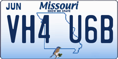 MO license plate VH4U6B