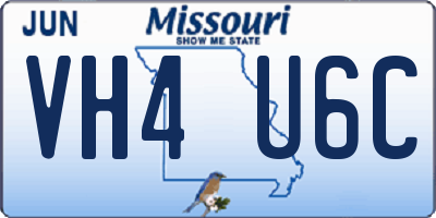 MO license plate VH4U6C