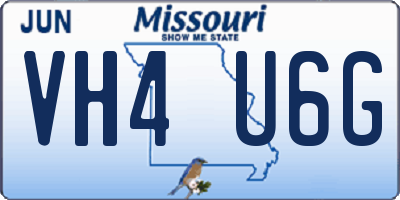 MO license plate VH4U6G
