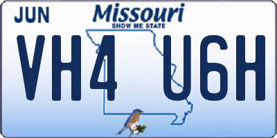 MO license plate VH4U6H