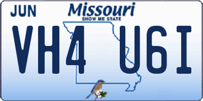 MO license plate VH4U6I
