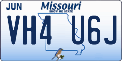 MO license plate VH4U6J