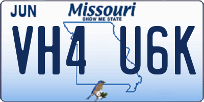 MO license plate VH4U6K