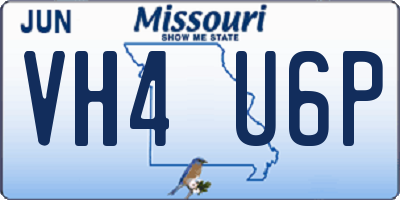 MO license plate VH4U6P