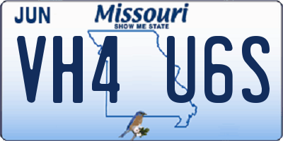 MO license plate VH4U6S
