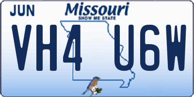 MO license plate VH4U6W