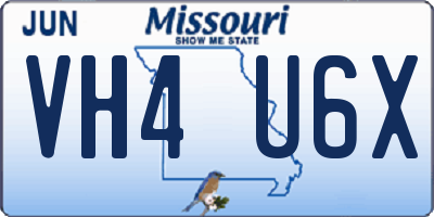 MO license plate VH4U6X