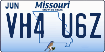 MO license plate VH4U6Z