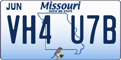 MO license plate VH4U7B