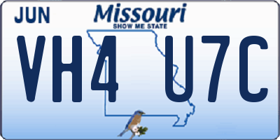MO license plate VH4U7C