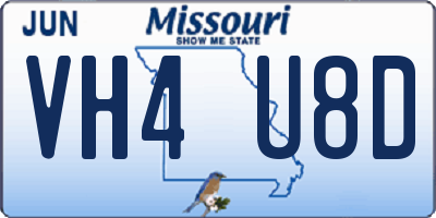 MO license plate VH4U8D