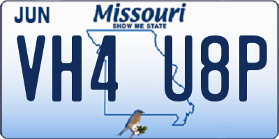 MO license plate VH4U8P
