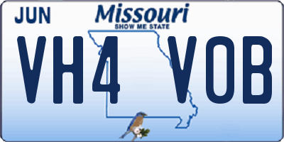 MO license plate VH4V0B
