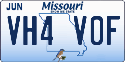 MO license plate VH4V0F