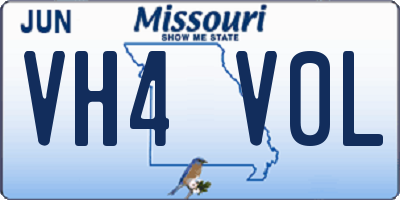 MO license plate VH4V0L