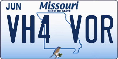 MO license plate VH4V0R