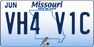 MO license plate VH4V1C