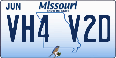 MO license plate VH4V2D