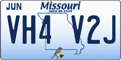 MO license plate VH4V2J