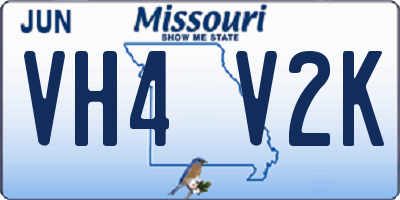 MO license plate VH4V2K