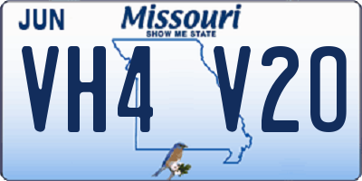 MO license plate VH4V2O