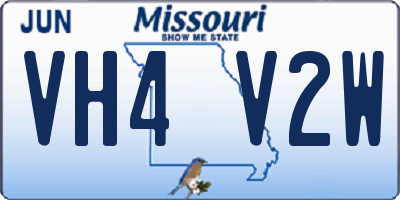 MO license plate VH4V2W