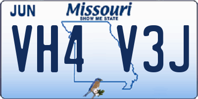 MO license plate VH4V3J