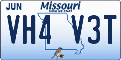 MO license plate VH4V3T