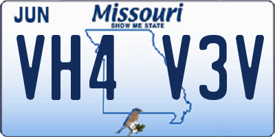 MO license plate VH4V3V