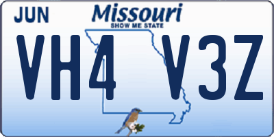 MO license plate VH4V3Z
