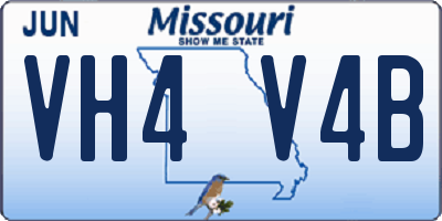 MO license plate VH4V4B