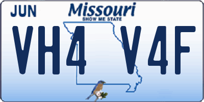MO license plate VH4V4F