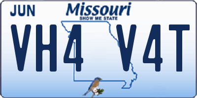 MO license plate VH4V4T