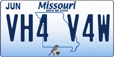 MO license plate VH4V4W