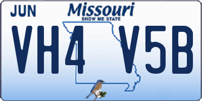 MO license plate VH4V5B
