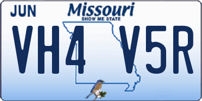 MO license plate VH4V5R
