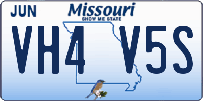 MO license plate VH4V5S