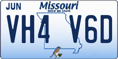 MO license plate VH4V6D
