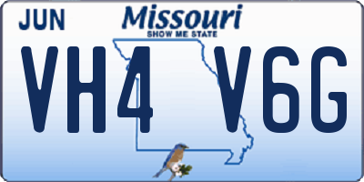 MO license plate VH4V6G