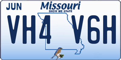 MO license plate VH4V6H