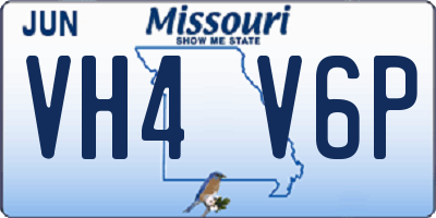 MO license plate VH4V6P