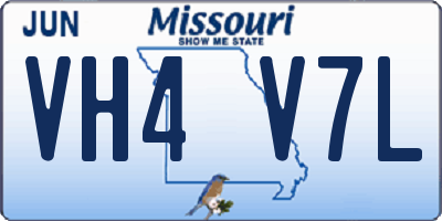 MO license plate VH4V7L