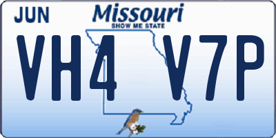 MO license plate VH4V7P