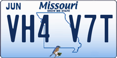 MO license plate VH4V7T