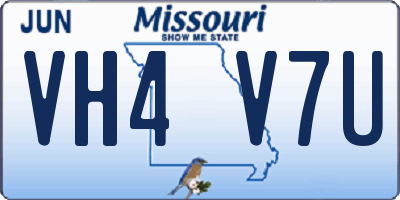 MO license plate VH4V7U