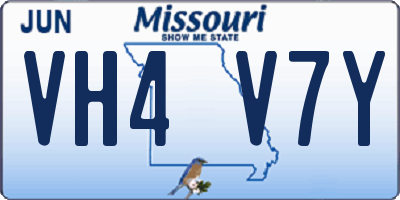 MO license plate VH4V7Y