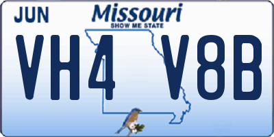 MO license plate VH4V8B
