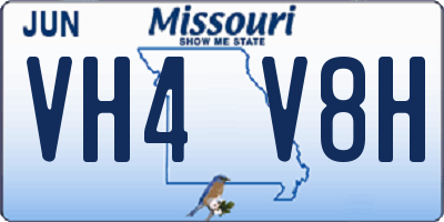 MO license plate VH4V8H