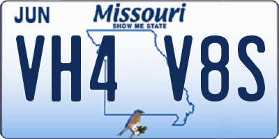 MO license plate VH4V8S